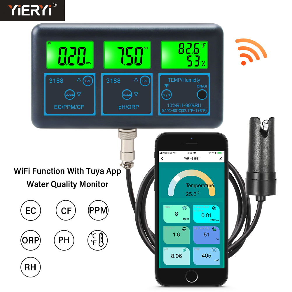 Planted Aquarium Test Kit - WiFi PH ölçer sıcaklık TDS(ppm) EC