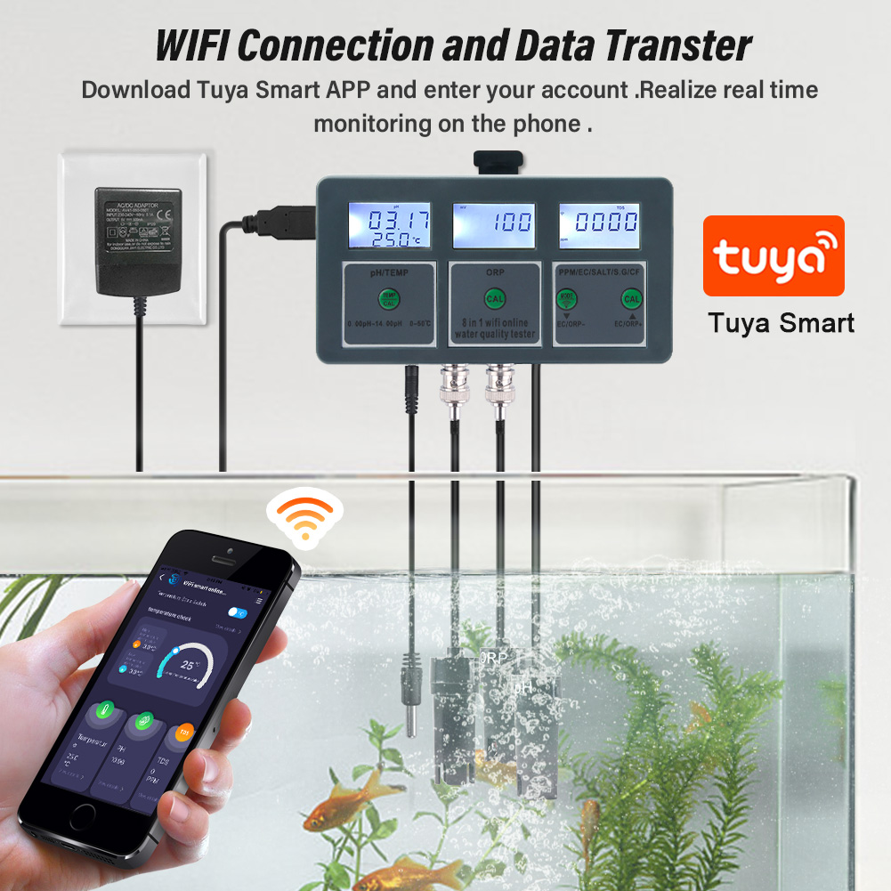 WiFi Tuya akıllı PH ölçer veri - Planted Aquarium Test Kit incelemesi ve fiyatı
